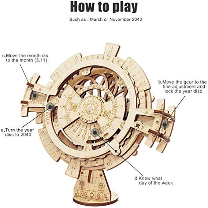 PERPETUAL CALENDAR 3D WOODEN CONSTRUCTION KIT/MECHANICAL MODELS/MODEL MAKING MECHANICAL MODEL MAKING KITS FOR TEENAGERS AND ADULTS - Image 2